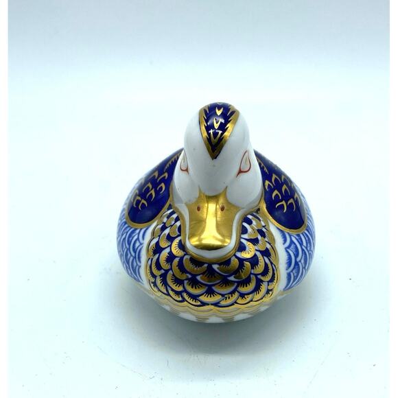 Imari Duck paper Wt ROYAL CROWN DERBY England bone china 22K gold silver stopper - Picture 1 of 10
